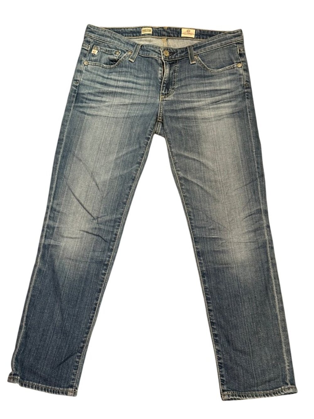AG Adriano Goldschmied Stilt Crop Cigarette Jeans Light Wash Lyocell Denim Sz 27
